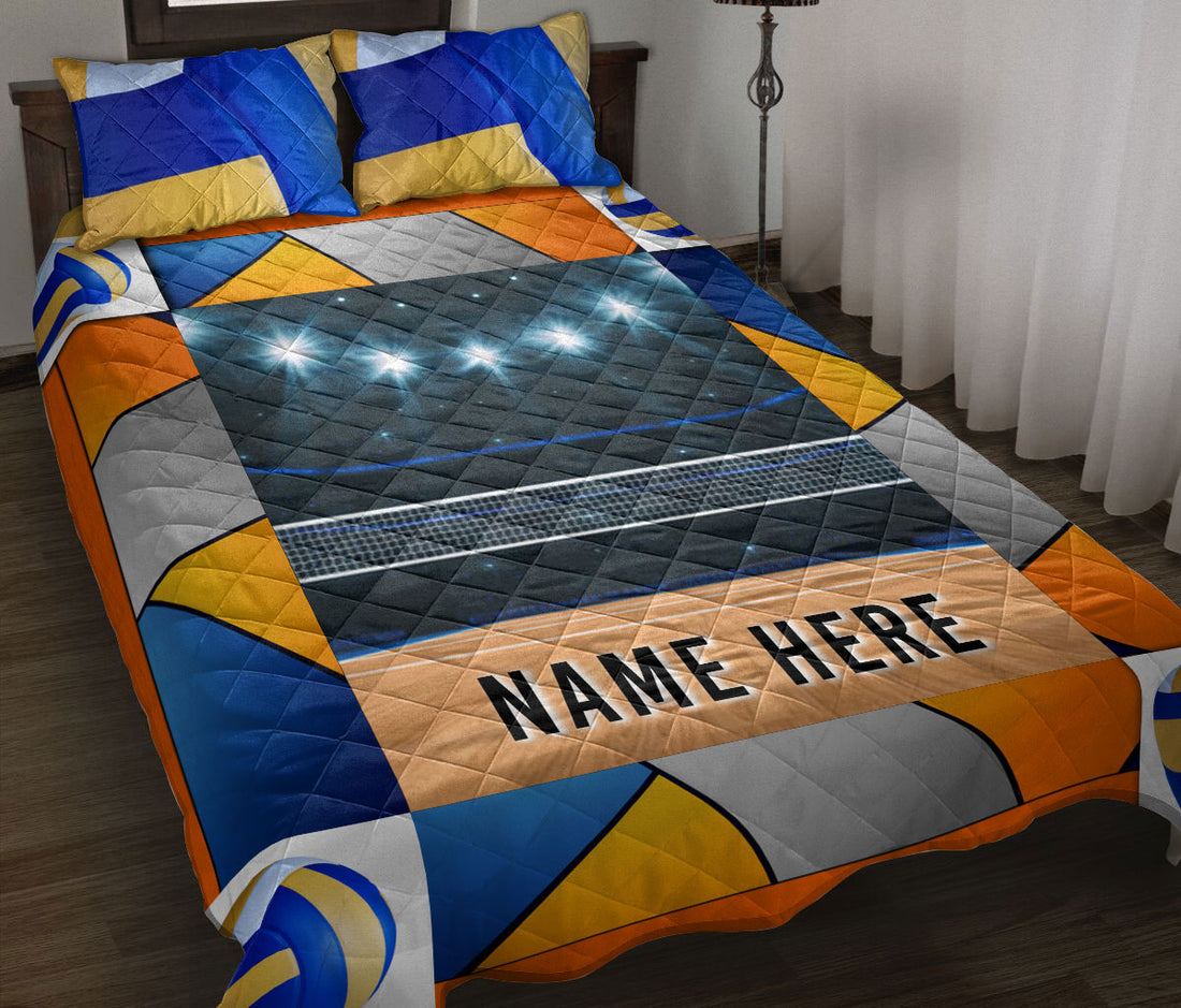 Ohaprints-Quilt-Bed-Set-Pillowcase-Volleyball-Court-Ball-Gift-For-Sport-Lover-Custom-Personalized-Name-Blanket-Bedspread-Bedding-3428-Throw (55'' x 60'')