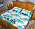 Ohaprints-Quilt-Bed-Set-Pillowcase-Turquoise-Truck-Gift-For-Trucker-Driver-Custom-Personalized-Name-Blanket-Bedspread-Bedding-3556-King (90'' x 100'')