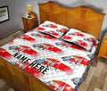 Ohaprints-Quilt-Bed-Set-Pillowcase-Red-Truck-Pattern-Gift-For-Trucker-Driver-Custom-Personalized-Name-Blanket-Bedspread-Bedding-3558-King (90'' x 100'')