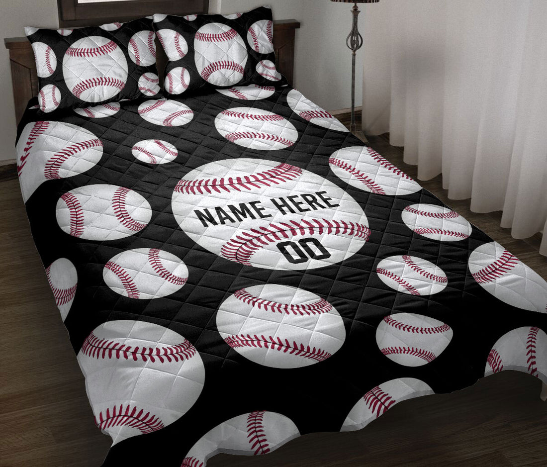 Ohaprints-Quilt-Bed-Set-Pillowcase-Baseball-White-Ball-Pattern-Sport-Lover-Gift-Custom-Personalized-Name-Blanket-Bedspread-Bedding-3207-Throw (55'' x 60'')