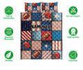 Ohaprints-Quilt-Bed-Set-Pillowcase-American-Football-Patchwork-Pattern-Sport-Lover-Gift-Custom-Personalized-Name-Blanket-Bedspread-Bedding-3148-Double (70'' x 80'')