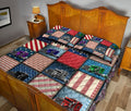 Ohaprints-Quilt-Bed-Set-Pillowcase-Truck-American-Patchwork-Gift-For-Trucker-Custom-Personalized-Name-Blanket-Bedspread-Bedding-3560-King (90'' x 100'')