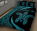 Ohaprints-Quilt-Bed-Set-Pillowcase-Turtle-Hibiscus-Flower-Floral-Blue-Hawaii-Pattern-Custom-Personalized-Name-Blanket-Bedspread-Bedding-497-King (90'' x 100'')