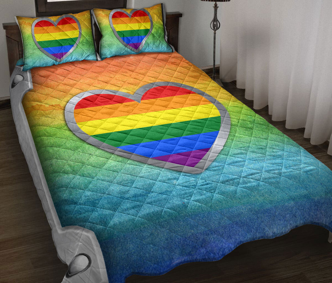 Ohaprints-Quilt-Bed-Set-Pillowcase-Lgbtq-Lgbt-Pride-Rainbow-Love-Is-Love-Love-Wins-Heart-Gift-For-Pride-Month-Blanket-Bedspread-Bedding-294-Throw (55'' x 60'')