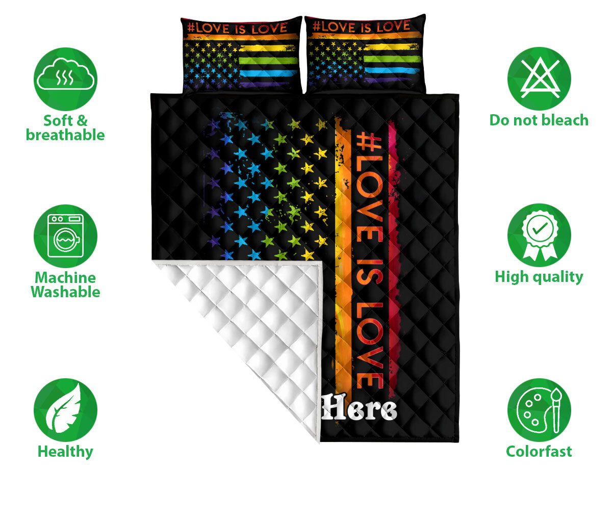 Ohaprints-Quilt-Bed-Set-Pillowcase-Lgbtq-Lgbt-Pride-Rainbow-Love-Is-Love-Love-Wins-I-Choose-You-Pride-Month-Blanket-Bedspread-Bedding-2645-Double (70'' x 80'')