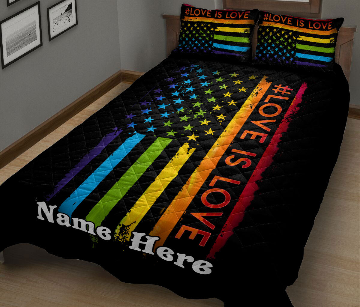 Ohaprints-Quilt-Bed-Set-Pillowcase-Lgbtq-Lgbt-Pride-Rainbow-Love-Is-Love-Love-Wins-I-Choose-You-Pride-Month-Blanket-Bedspread-Bedding-2645-King (90'' x 100'')