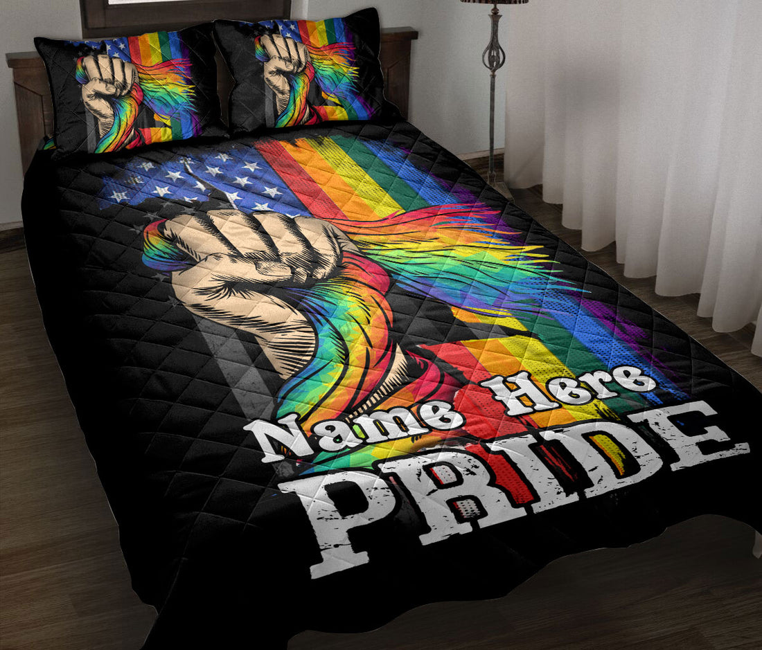 Ohaprints-Quilt-Bed-Set-Pillowcase-Lgbtq-Lgbt-Pride-Rainbow-Rose-Love-Wins-Love-Is-Love-Custom-Personalized-Name-Blanket-Bedspread-Bedding-886-Throw (55'' x 60'')