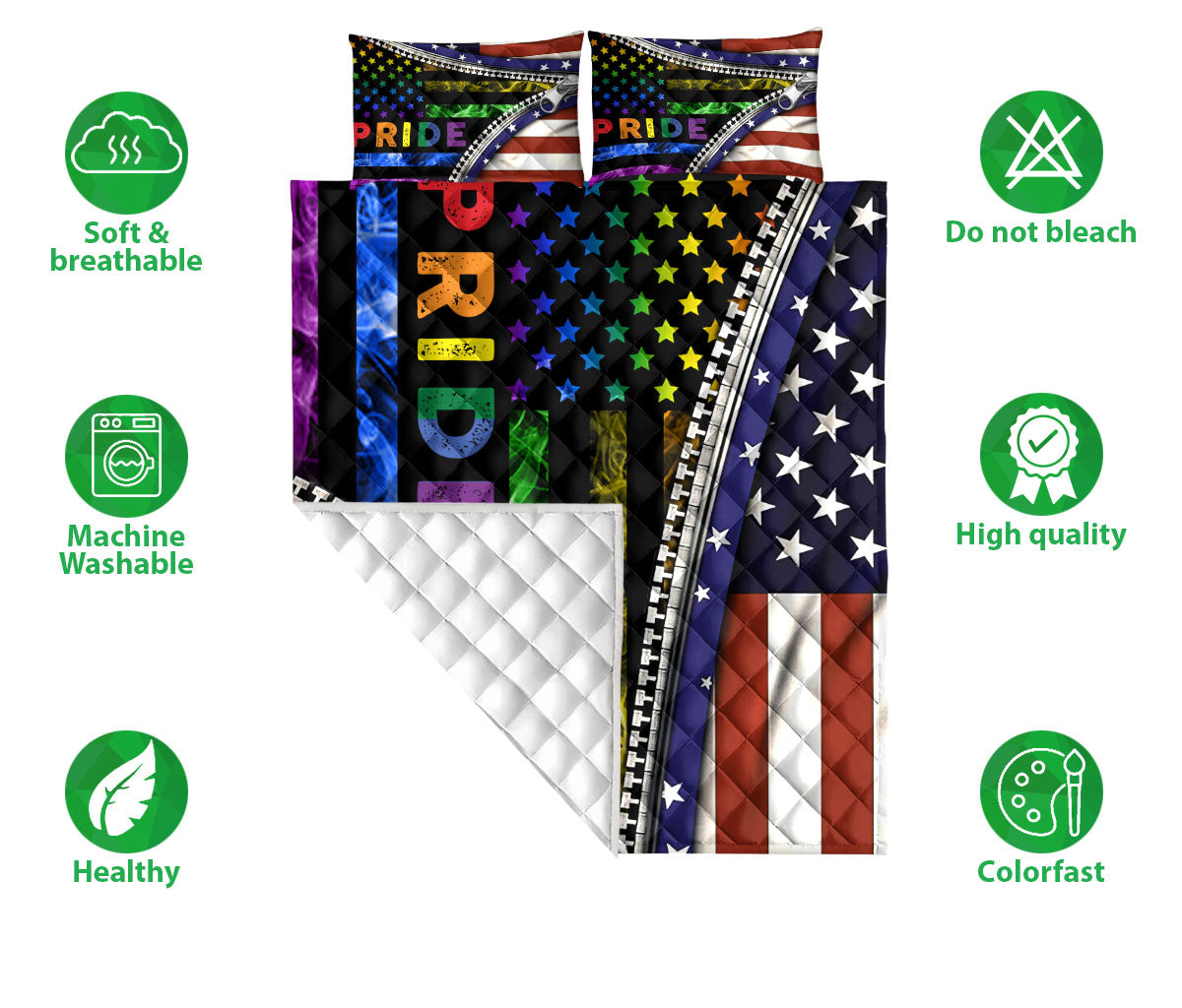 Ohaprints-Quilt-Bed-Set-Pillowcase-Lgbt-Lgbtq-Pride-Rainbow-Love-Wins-Love-Is-Love-Gift-For-Pride-Month-Blanket-Bedspread-Bedding-1466-Double (70'' x 80'')