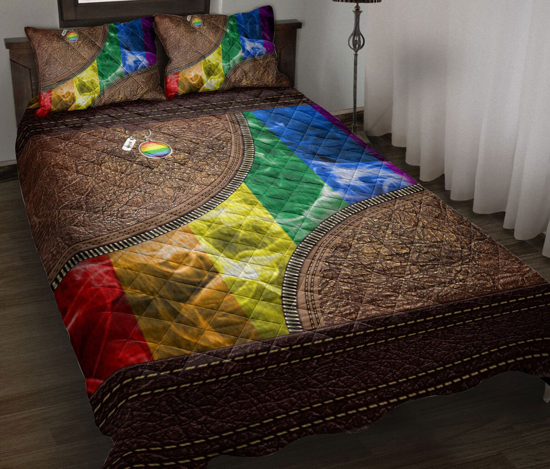 Ohaprints-Quilt-Bed-Set-Pillowcase-Lgbt-Pride-Lgbtq-Rainbow-Love-Wins-Love-Is-Love-For-Pride-Month-Brown-Pattern-Blanket-Bedspread-Bedding-2052-Throw (55'' x 60'')