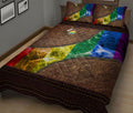 Ohaprints-Quilt-Bed-Set-Pillowcase-Lgbt-Pride-Lgbtq-Rainbow-Love-Wins-Love-Is-Love-For-Pride-Month-Brown-Pattern-Blanket-Bedspread-Bedding-2052-King (90'' x 100'')