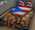 Ohaprints-Quilt-Bed-Set-Pillowcase-Puerto-Rico-Flag-Puerto-Rican-Striped-Star-Brown-Custom-Personalized-Name-Blanket-Bedspread-Bedding-1090-King (90'' x 100'')