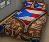 Ohaprints-Quilt-Bed-Set-Pillowcase-Puerto-Rico-Flag-Puerto-Rican-Striped-Star-Brown-Custom-Personalized-Name-Blanket-Bedspread-Bedding-1090-King (90&#39;&#39; x 100&#39;&#39;)