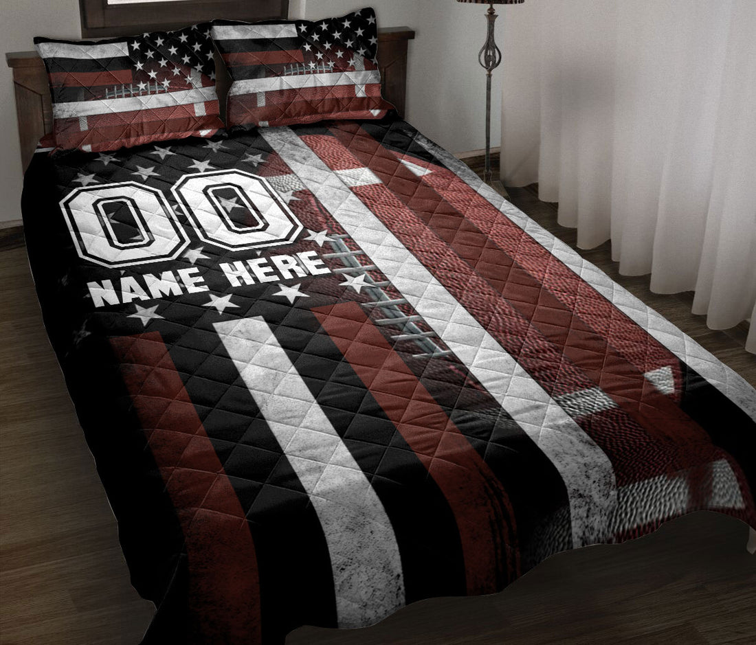 Ohaprints-Quilt-Bed-Set-Pillowcase-Football-Ball-Sport-Lover-American-Us-Flag-Custom-Personalized-Name-Number-Blanket-Bedspread-Bedding-2260-Throw (55'' x 60'')