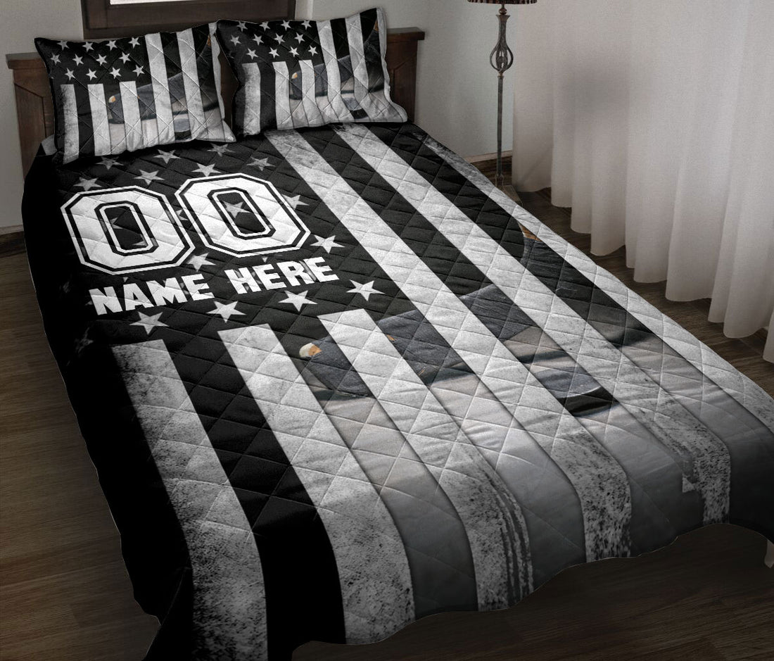 Ohaprints-Quilt-Bed-Set-Pillowcase-Hockey-Puck-Sport-Lover-American-Us-Flag-Custom-Personalized-Name-Number-Blanket-Bedspread-Bedding-502-Throw (55'' x 60'')