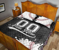 Ohaprints-Quilt-Bed-Set-Pillowcase-Baseball-White-Ball-Watercolor-Pattern-Gift-Custom-Personalized-Name-Number-Blanket-Bedspread-Bedding-2261-Queen (80'' x 90'')