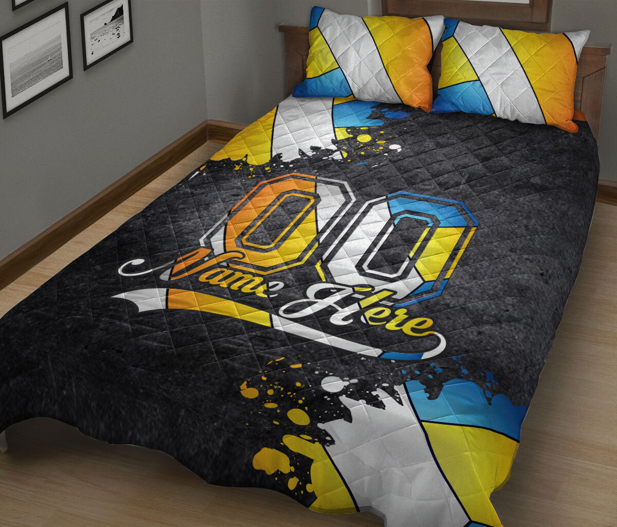 Ohaprints-Quilt-Bed-Set-Pillowcase-Volleyball-Ball-Sport-Watercolor-Pattern-Gift-Custom-Personalized-Name-Number-Blanket-Bedspread-Bedding-1675-King (90'' x 100'')