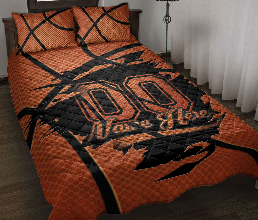 Ohaprints-Quilt-Bed-Set-Pillowcase-Basketball-Ball-Pattern-Gift-For-Sports-Lover-Custom-Personalized-Name-Number-Blanket-Bedspread-Bedding-2855-Throw (55'' x 60'')