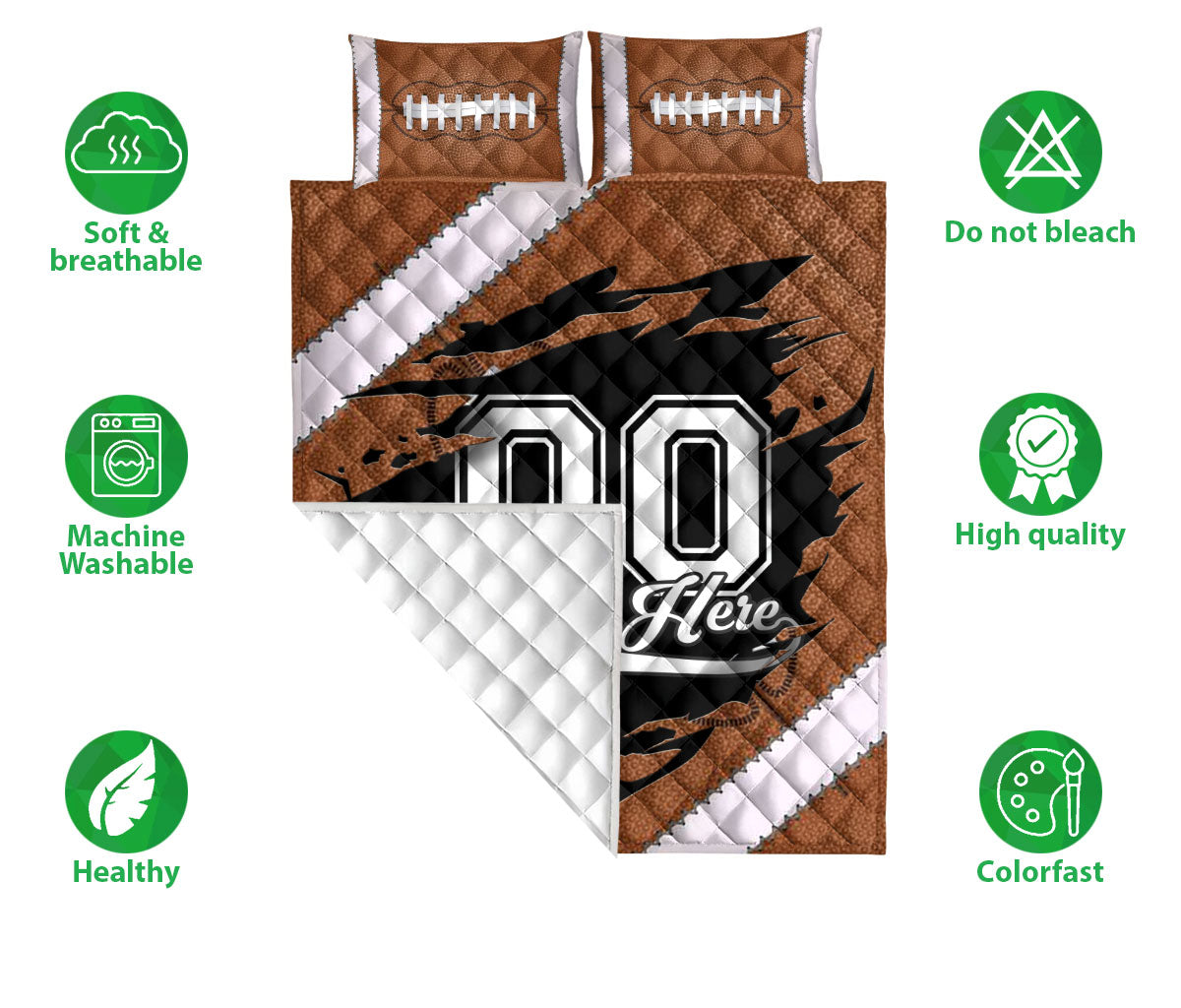 Ohaprints-Quilt-Bed-Set-Pillowcase-Football-Ball-Pattern-Gift-For-Sports-Lover-Custom-Personalized-Name-Number-Blanket-Bedspread-Bedding-1676-Double (70'' x 80'')
