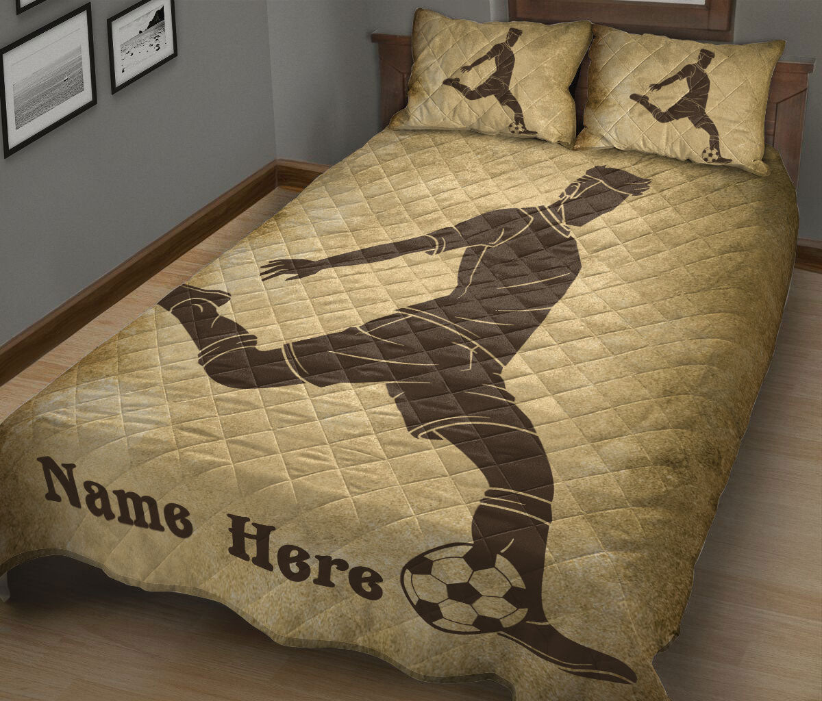 Ohaprints-Quilt-Bed-Set-Pillowcase-Soccer-Player-Sport-Lover-Fan-Unique-Gift-Vintage-Custom-Personalized-Name-Blanket-Bedspread-Bedding-505-King (90'' x 100'')