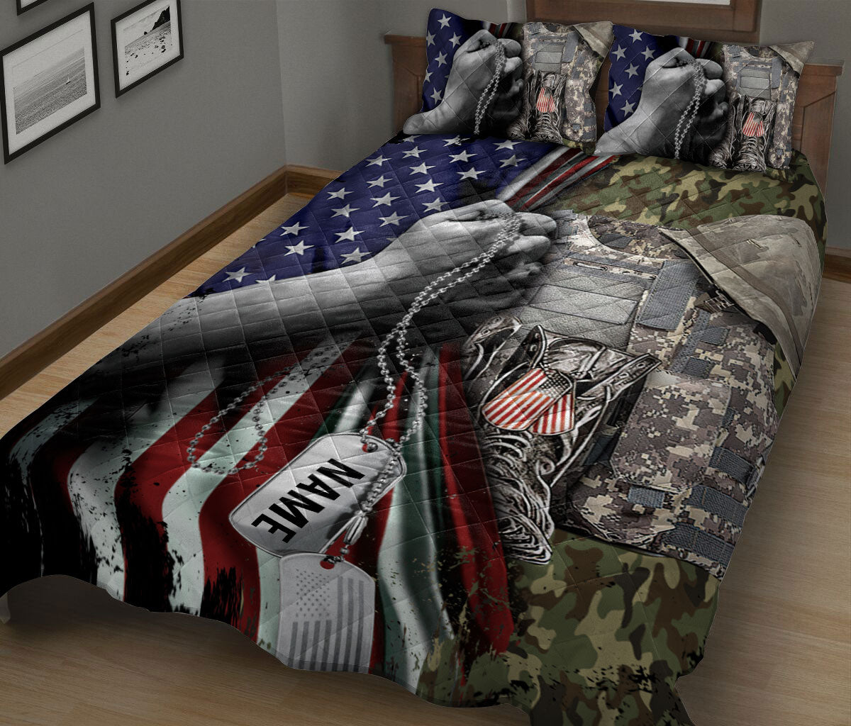 Ohaprints-Quilt-Bed-Set-Pillowcase-Veteran-Soldier-Backpack-Boost-Gift-Military-Army-Custom-Personalized-Name-Blanket-Bedspread-Bedding-506-King (90'' x 100'')