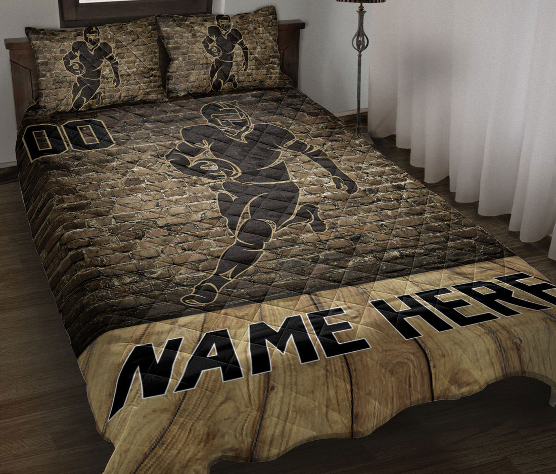 Ohaprints-Quilt-Bed-Set-Pillowcase-American-Football-Player-Sport-Wall-Background-Custom-Personalized-Name-Number-Blanket-Bedspread-Bedding-3152-Throw (55'' x 60'')