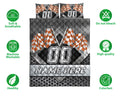 Ohaprints-Quilt-Bed-Set-Pillowcase-Racing-Orange-Checkered-Flag-Sport-Custom-Personalized-Name-Number-Blanket-Bedspread-Bedding-3358-Double (70'' x 80'')