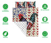 Ohaprints-Quilt-Bed-Set-Pillowcase-Chicken-Rooster-Patriotic-American-Flag-Pattern-Animal-Lover-Blanket-Bedspread-Bedding-3601-Double (70&#39;&#39; x 80&#39;&#39;)