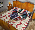 Ohaprints-Quilt-Bed-Set-Pillowcase-Chicken-Rooster-Patriotic-American-Flag-Pattern-Animal-Lover-Blanket-Bedspread-Bedding-3601-Queen (80'' x 90'')