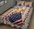 Ohaprints-Quilt-Bed-Set-Pillowcase-Golden-Retriever-Patriotic-American-Flag-Pattern-Dog-Lover-Gift-Blanket-Bedspread-Bedding-686-King (90'' x 100'')