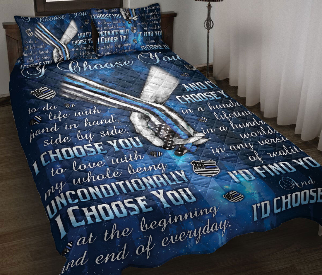 Ohaprints-Quilt-Bed-Set-Pillowcase-Police-I-Choose-You-Husband-&-Wife-Couple-Unique-Gift-Blanket-Bedspread-Bedding-2474-Throw (55'' x 60'')