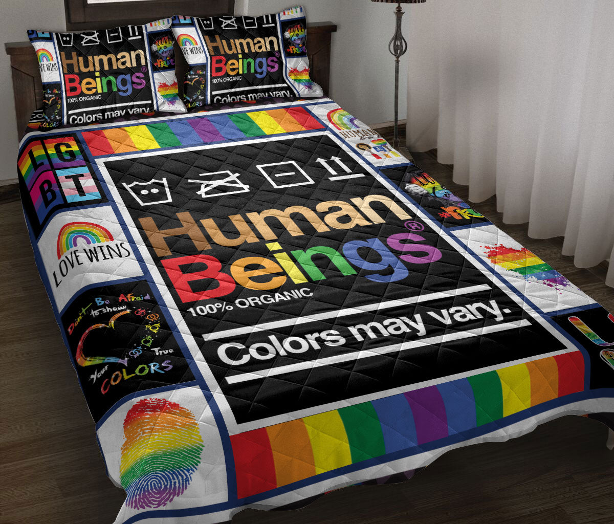 Ohaprints-Quilt-Bed-Set-Pillowcase-Lgbt-Love-Wins-Love-Is-Love-Pride-Gift-Human-Beings-Blanket-Bedspread-Bedding-1951-Throw (55'' x 60'')