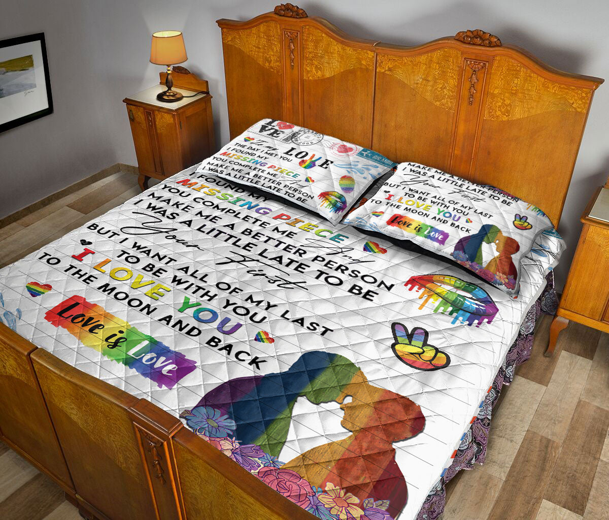 Ohaprints-Quilt-Bed-Set-Pillowcase-Lgbt-To-My-Love-The-Day-I-Met-You-Love-Is-Love-Pride-Gift-Blanket-Bedspread-Bedding-715-Queen (80'' x 90'')