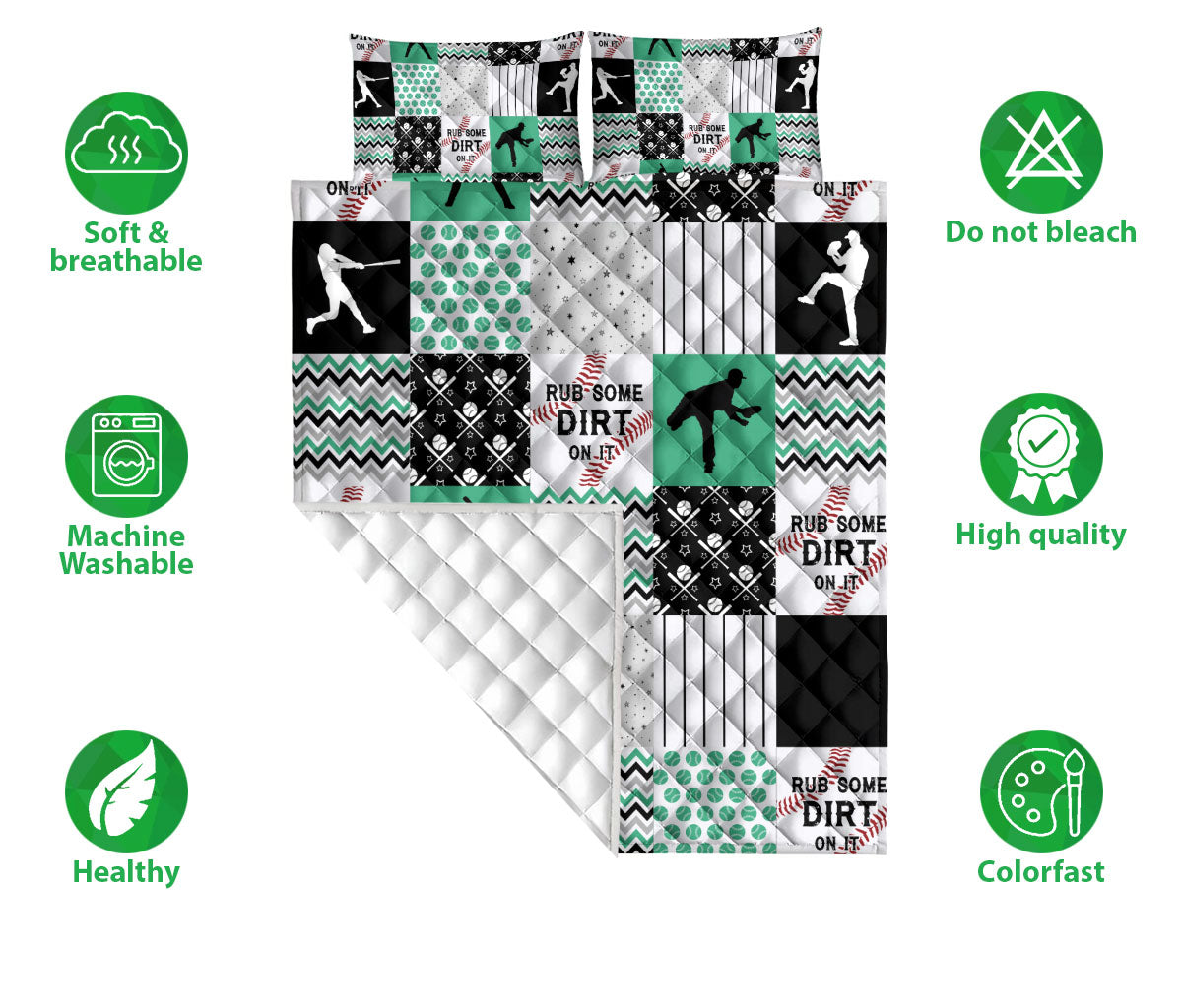 Ohaprints-Quilt-Bed-Set-Pillowcase-Baseball-Patchwork-Pattern-Sports-Lover-Gift-Blanket-Bedspread-Bedding-2439-Double (70'' x 80'')