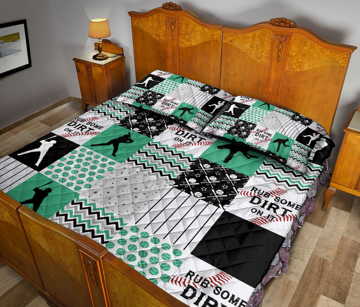 Ohaprints-Quilt-Bed-Set-Pillowcase-Baseball-Patchwork-Pattern-Sports-Lover-Gift-Blanket-Bedspread-Bedding-2439-Queen (80'' x 90'')