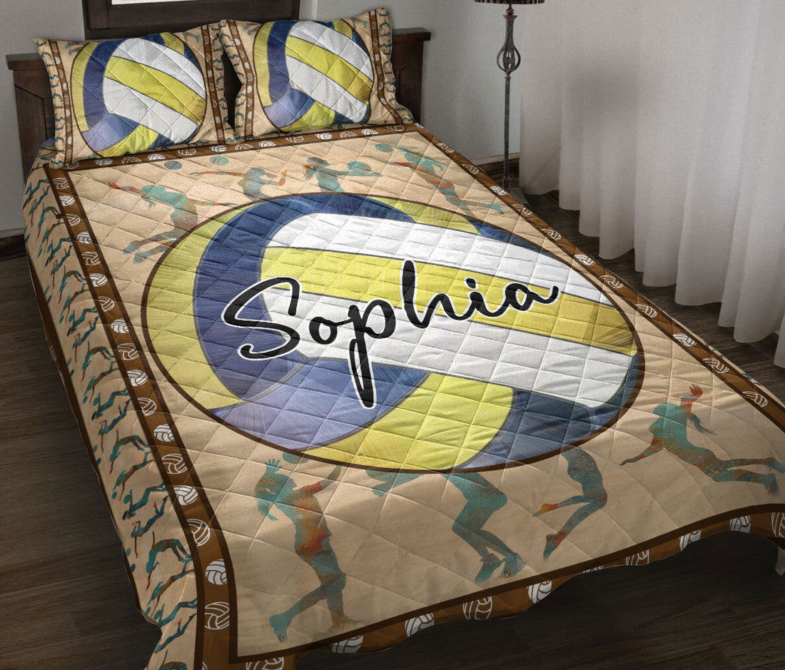 Ohaprints-Quilt-Bed-Set-Pillowcase-Volleyball-Ball-Sport-Lover-Gift-Custom-Personalized-Name-Blanket-Bedspread-Bedding-2542-Throw (55'' x 60'')