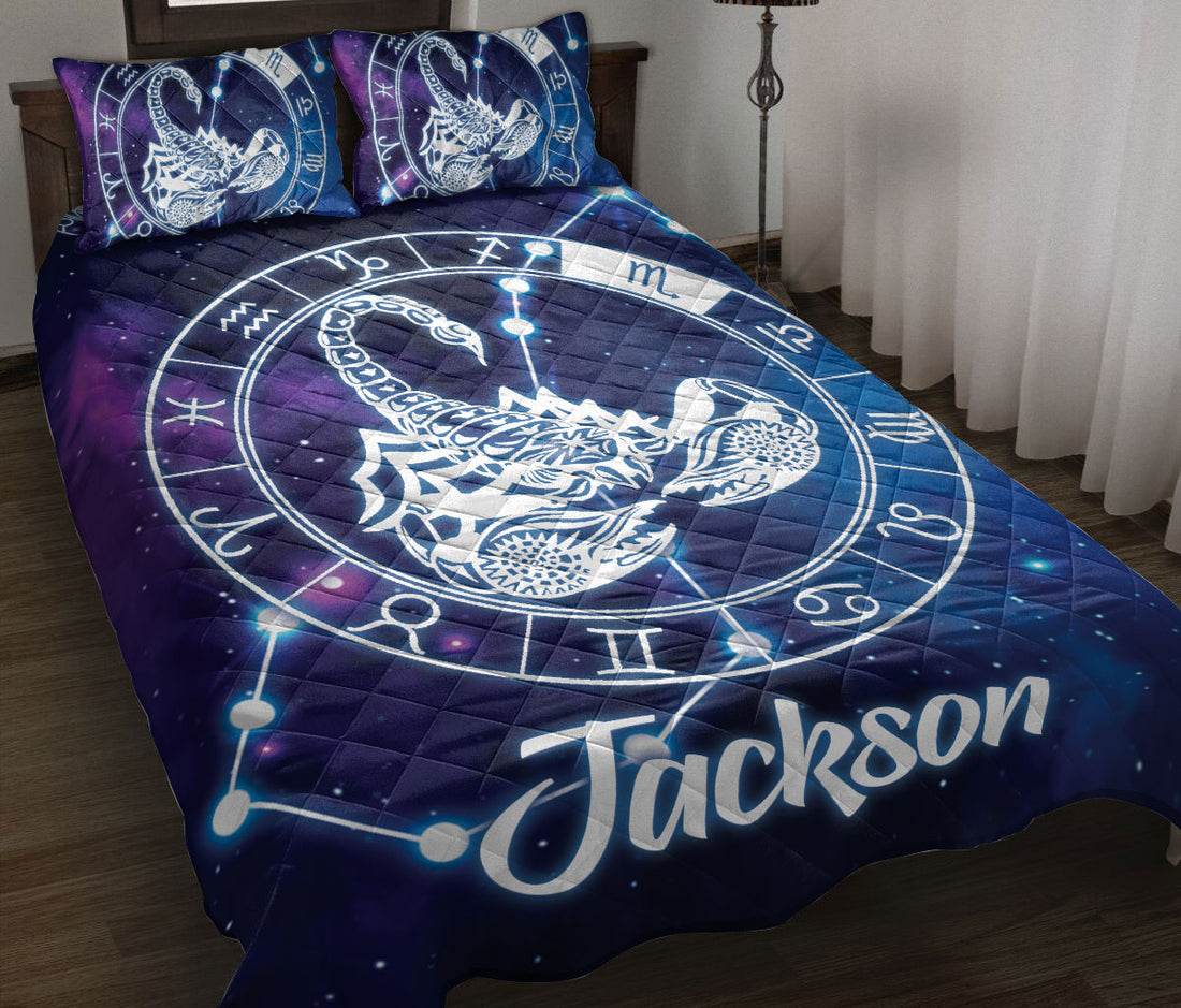 Ohaprints-Quilt-Bed-Set-Pillowcase-Scorpio-Zodiac-Astrological-Sign-Custom-Personalized-Name-Blanket-Bedspread-Bedding-2969-Throw (55'' x 60'')