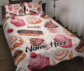 Ohaprints-Quilt-Bed-Set-Pillowcase-Baking-Baker-Pink-Cake-Cupcake-Pattern-Custom-Personalized-Name-Blanket-Bedspread-Bedding-2451-Throw (55'' x 60'')