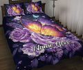 Ohaprints-Quilt-Bed-Set-Pillowcase-Beautiful-Purple-Butterfly-Floral-Pattern-Custom-Personalized-Name-Blanket-Bedspread-Bedding-2418-Throw (55'' x 60'')