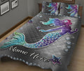 Ohaprints-Quilt-Bed-Set-Pillowcase-Mermaid-Under-Sea-Floral-Ocean-Pattern-Custom-Personalized-Name-Blanket-Bedspread-Bedding-2955-King (90'' x 100'')