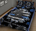 Ohaprints-Quilt-Bed-Set-Pillowcase-Police-Back-The-Blue-Thin-Blue-Line-Sunflower-Custom-Personalized-Name-Blanket-Bedspread-Bedding-1933-King (90'' x 100'')