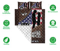 Ohaprints-Quilt-Bed-Set-Pillowcase-Truck-Trucker-Couple-American-Flag-Brown-Pattern-Custom-Personalized-Name-Blanket-Bedspread-Bedding-2524-Double (70'' x 80'')