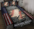 Ohaprints-Quilt-Bed-Set-Pillowcase-Baseball-Sports-Ball-American-Flag-Crack-Pattern-Custom-Personalized-Name-Blanket-Bedspread-Bedding-3039-Throw (55'' x 60'')