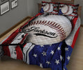 Ohaprints-Quilt-Bed-Set-Pillowcase-Baseball-Ball-Sports-American-Flag-Crack-Pattern-Custom-Personalized-Name-Blanket-Bedspread-Bedding-727-King (90'' x 100'')