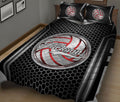 Ohaprints-Quilt-Bed-Set-Pillowcase-Volleyball-Ball-Gift-For-Sport-Lover-B&W-Pattern-Custom-Personalized-Name-Blanket-Bedspread-Bedding-769-King (90'' x 100'')