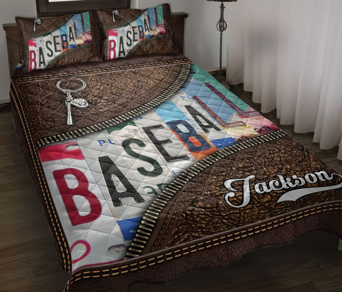 Ohaprints-Quilt-Bed-Set-Pillowcase-Baseball-Gift-For-Sport-Lover-Vintage-Brown-Pattern-Custom-Personalized-Name-Blanket-Bedspread-Bedding-1936-Throw (55'' x 60'')