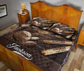 Ohaprints-Quilt-Bed-Set-Pillowcase-Baseball-Ball-Glove-God-Says-You-Are-Vintage-Brown-Custom-Personalized-Name-Blanket-Bedspread-Bedding-177-Queen (80'' x 90'')
