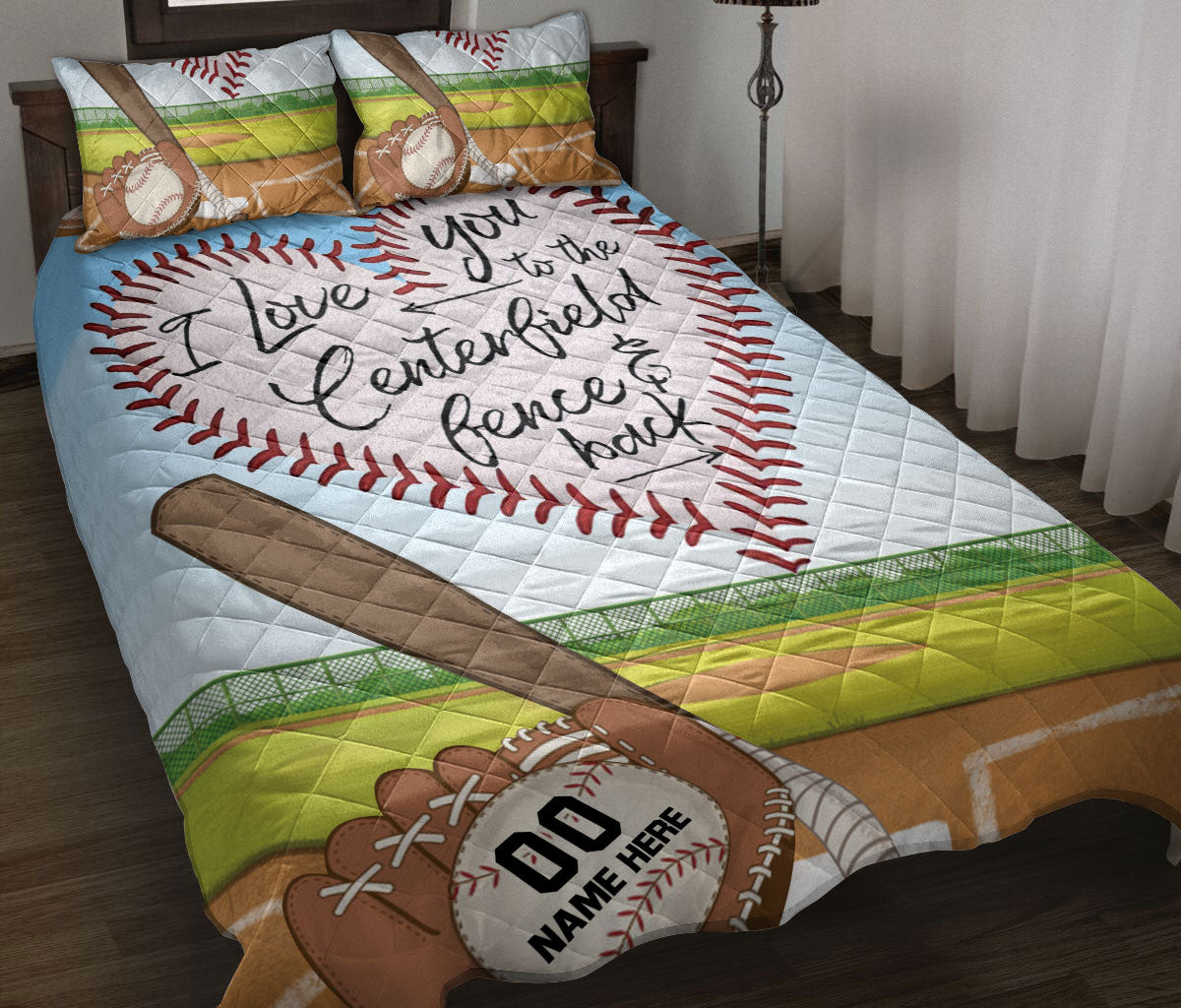 Ohaprints-Quilt-Bed-Set-Pillowcase-I-Love-You-To-The-Centerfield-Fence-And-Back-Custom-Personalized-Name-Number-Blanket-Bedspread-Bedding-3305-Throw (55'' x 60'')