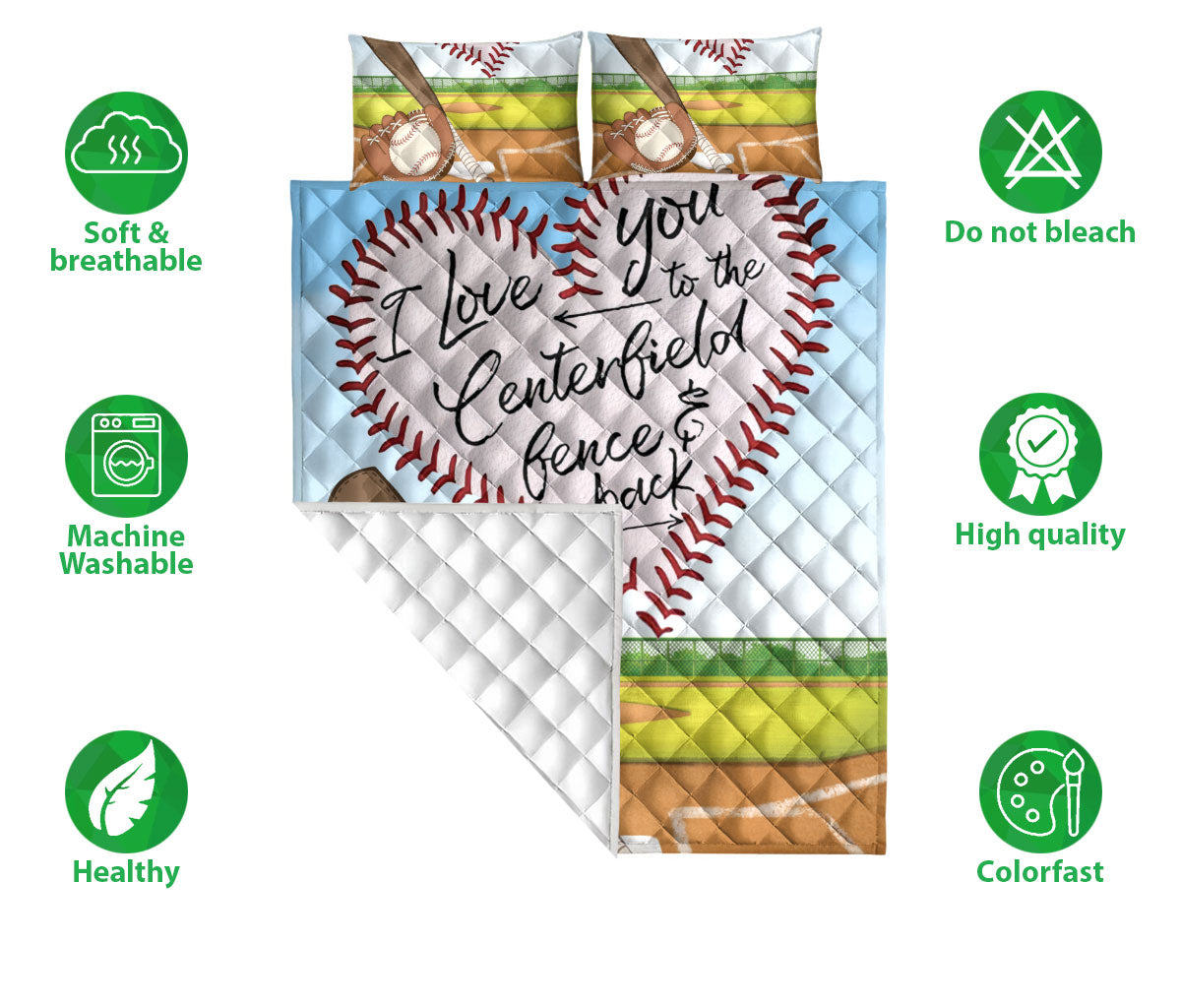 Ohaprints-Quilt-Bed-Set-Pillowcase-I-Love-You-To-The-Centerfield-Fence-And-Back-Custom-Personalized-Name-Number-Blanket-Bedspread-Bedding-3305-Double (70'' x 80'')