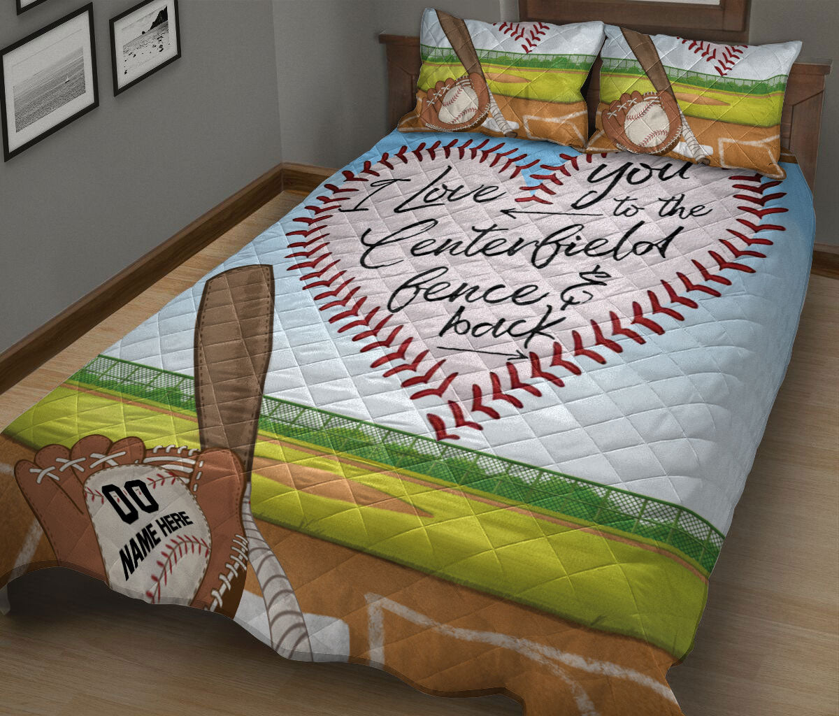 Ohaprints-Quilt-Bed-Set-Pillowcase-I-Love-You-To-The-Centerfield-Fence-And-Back-Custom-Personalized-Name-Number-Blanket-Bedspread-Bedding-3305-King (90'' x 100'')