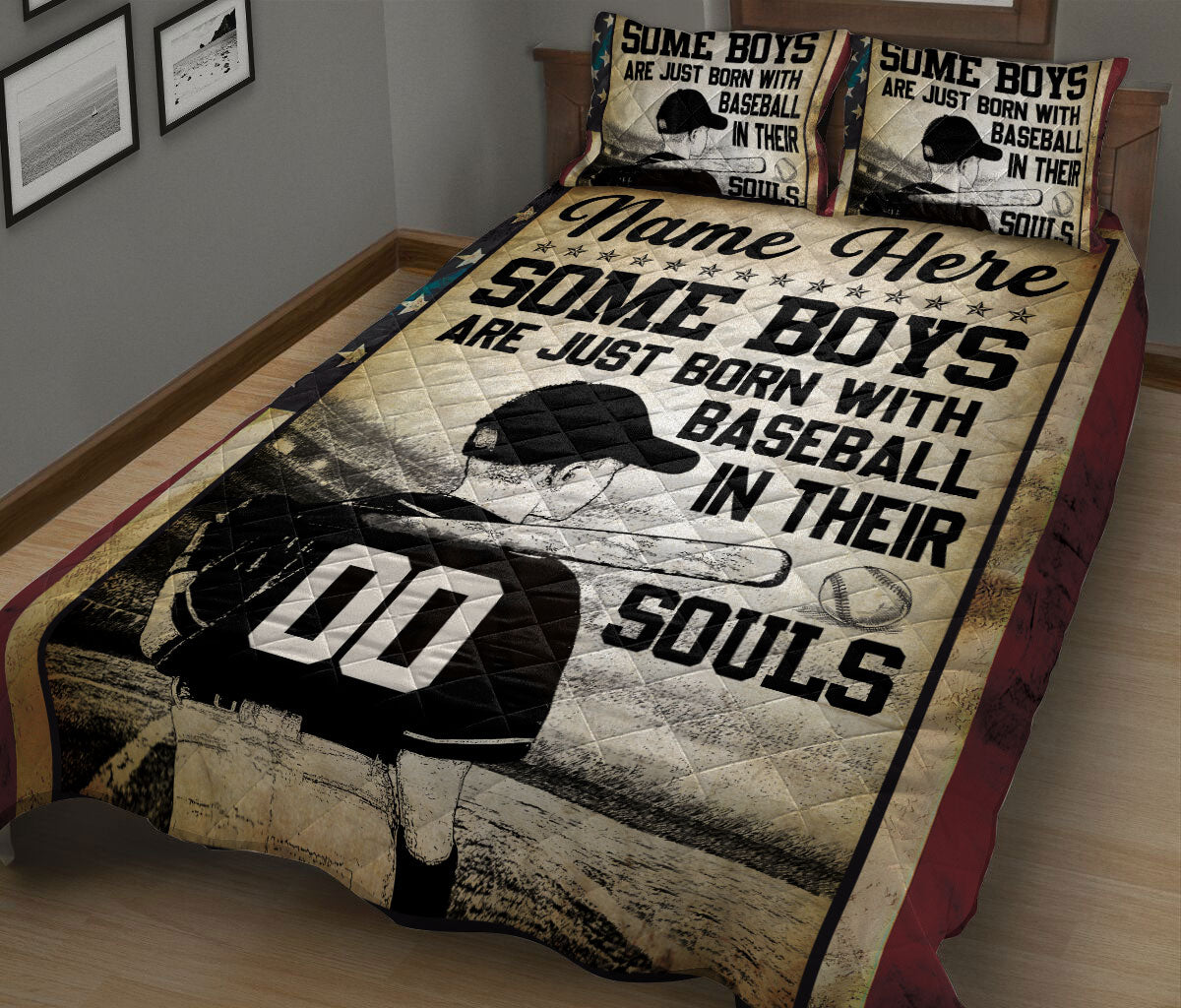 Ohaprints-Quilt-Bed-Set-Pillowcase-Baseball-In-Their-Souls-Batter-Sports-Gift-Custom-Personalized-Name-Number-Blanket-Bedspread-Bedding-3025-King (90'' x 100'')